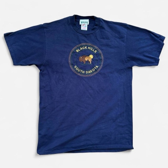 Vintage Black Hills South Dakota Navy T-Shirt with Buffalo graphic - Picture 2 of 8